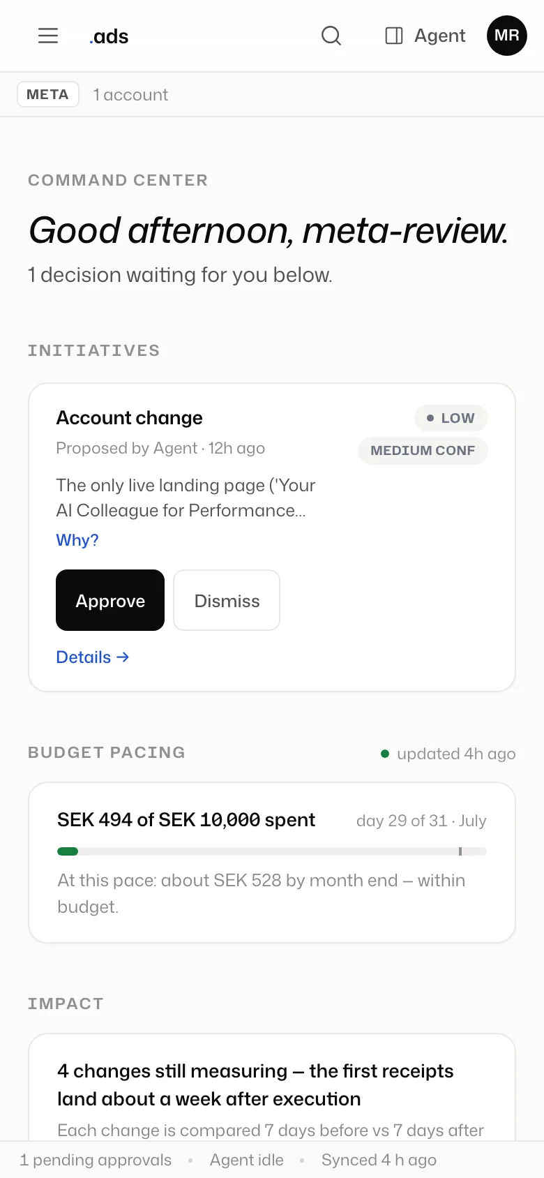 Command Center in ads by dotstack